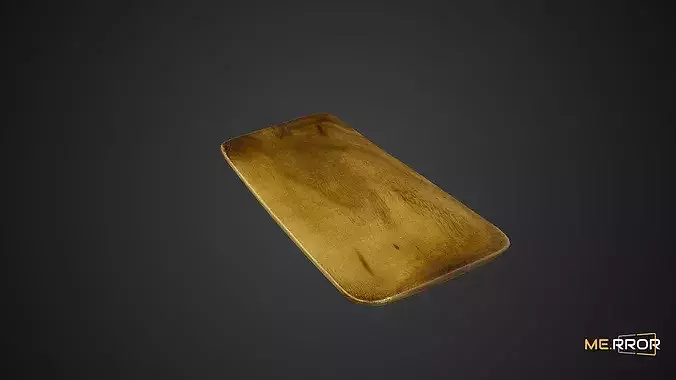 Game Ready Wooden Plate Low-poly 3D model 2