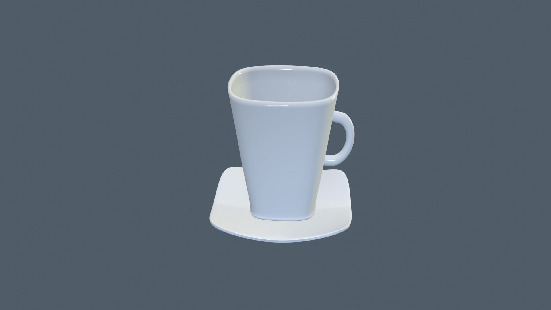 White Porcelain tea set 3D model_19
