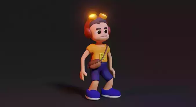 3D Rigged kid character-Ready for poses and animation
