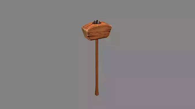 Cartoon wooden hammer