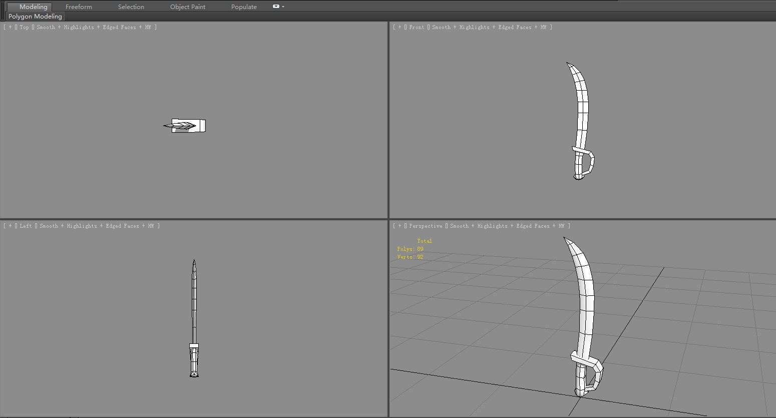 Cartoon Scimitar Low-poly 3D model_5