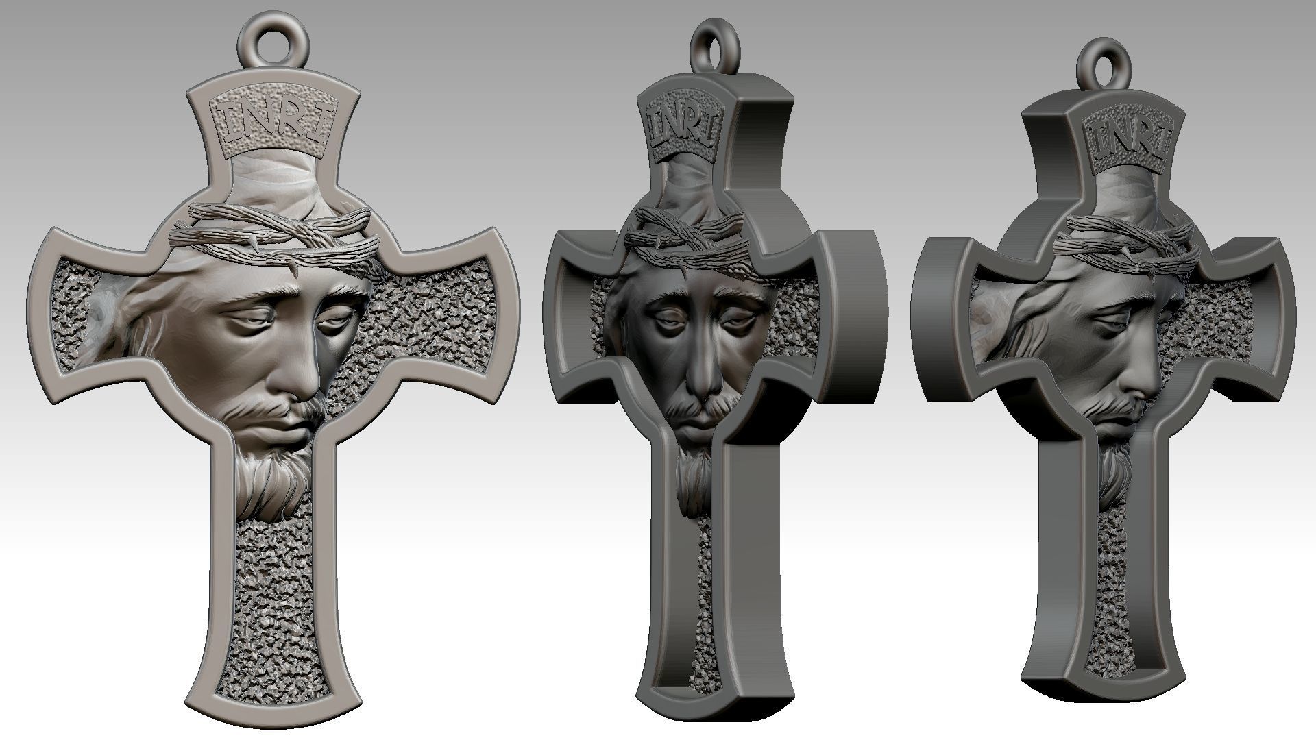 Jesus Cross pendant Reliefs 3D print model_10