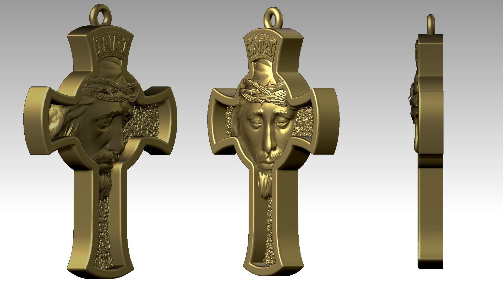 Jesus Cross pendant Reliefs 3D print model_14