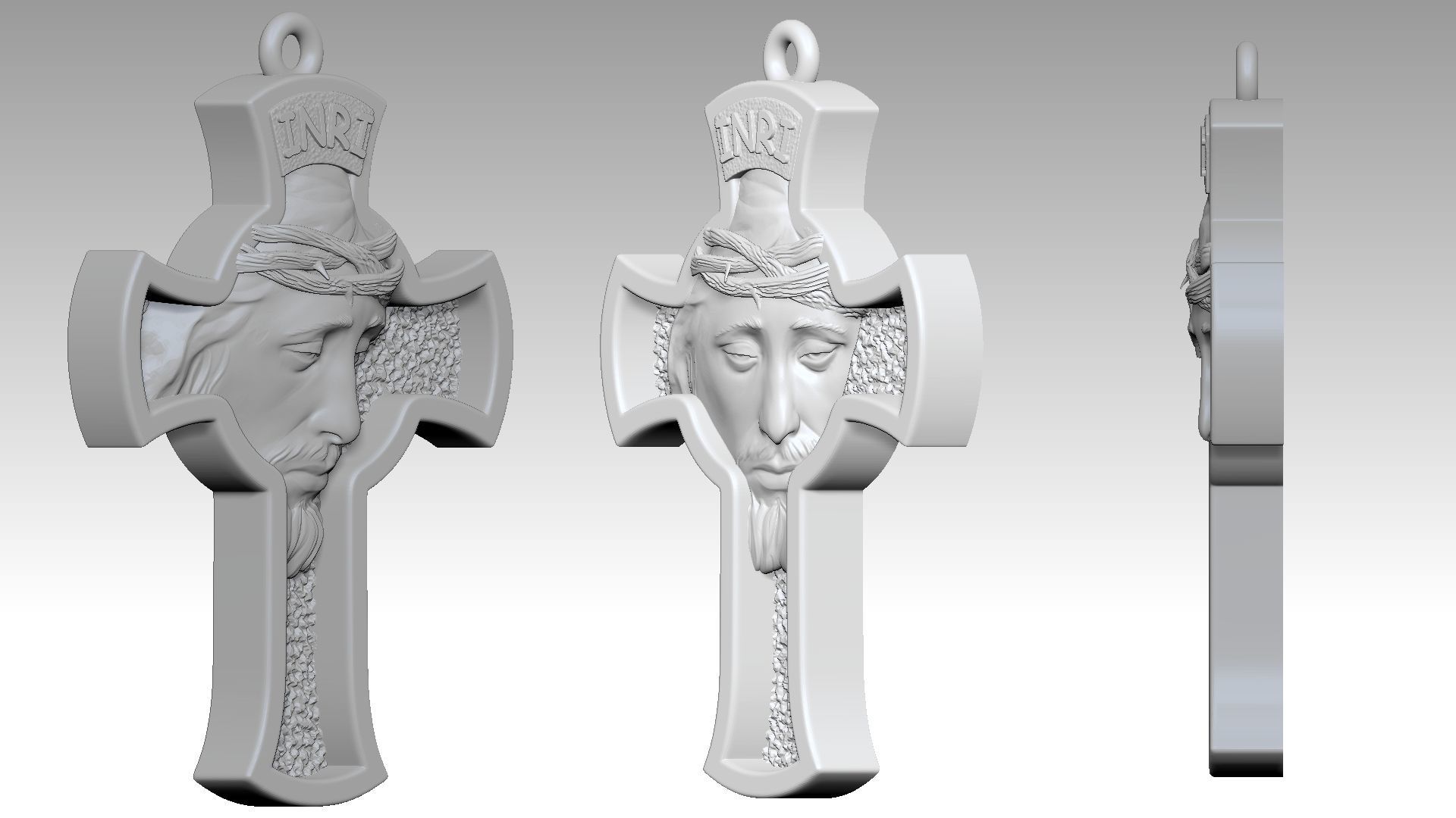 Jesus Cross pendant Reliefs 3D print model_5