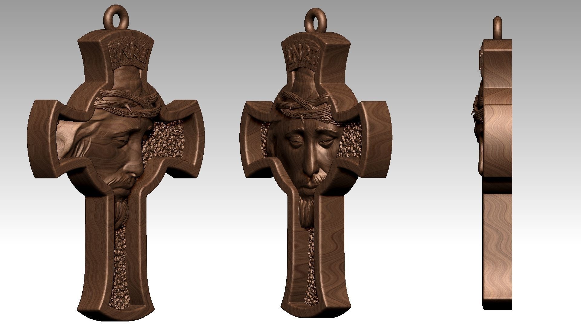 Jesus Cross pendant Reliefs 3D print model_2
