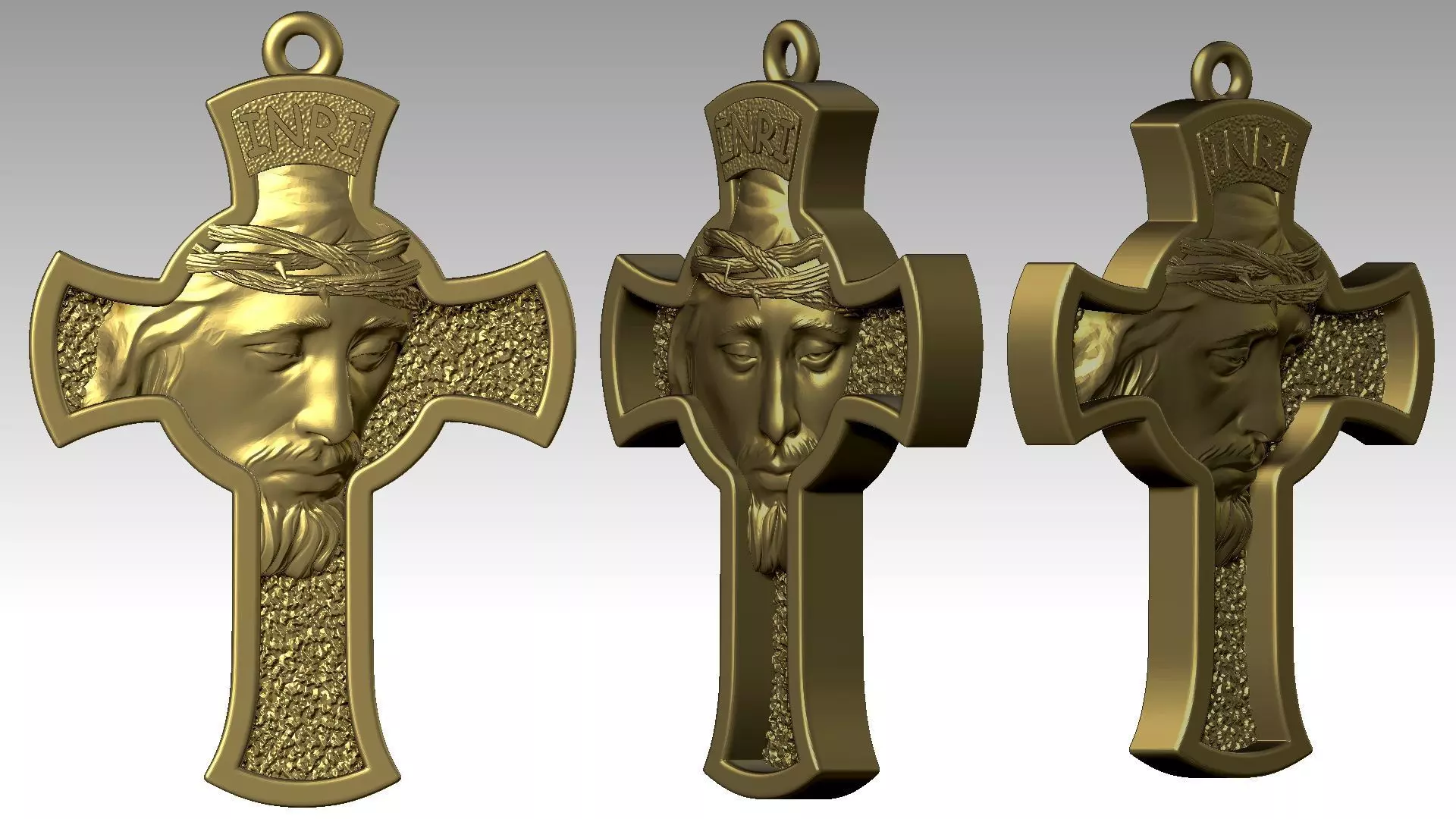 Jesus Cross pendant Reliefs 3D print model_0