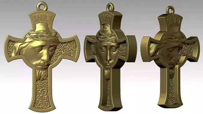 Jesus Cross pendant Reliefs 3D print model
