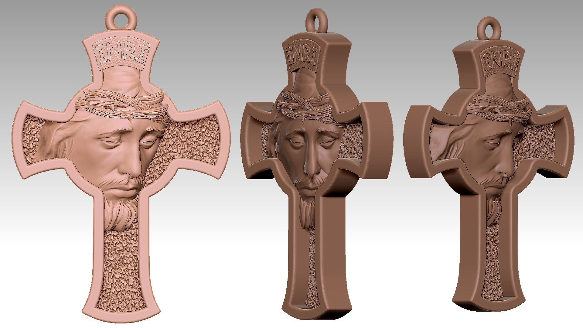 Jesus Cross pendant Reliefs 3D print model_13