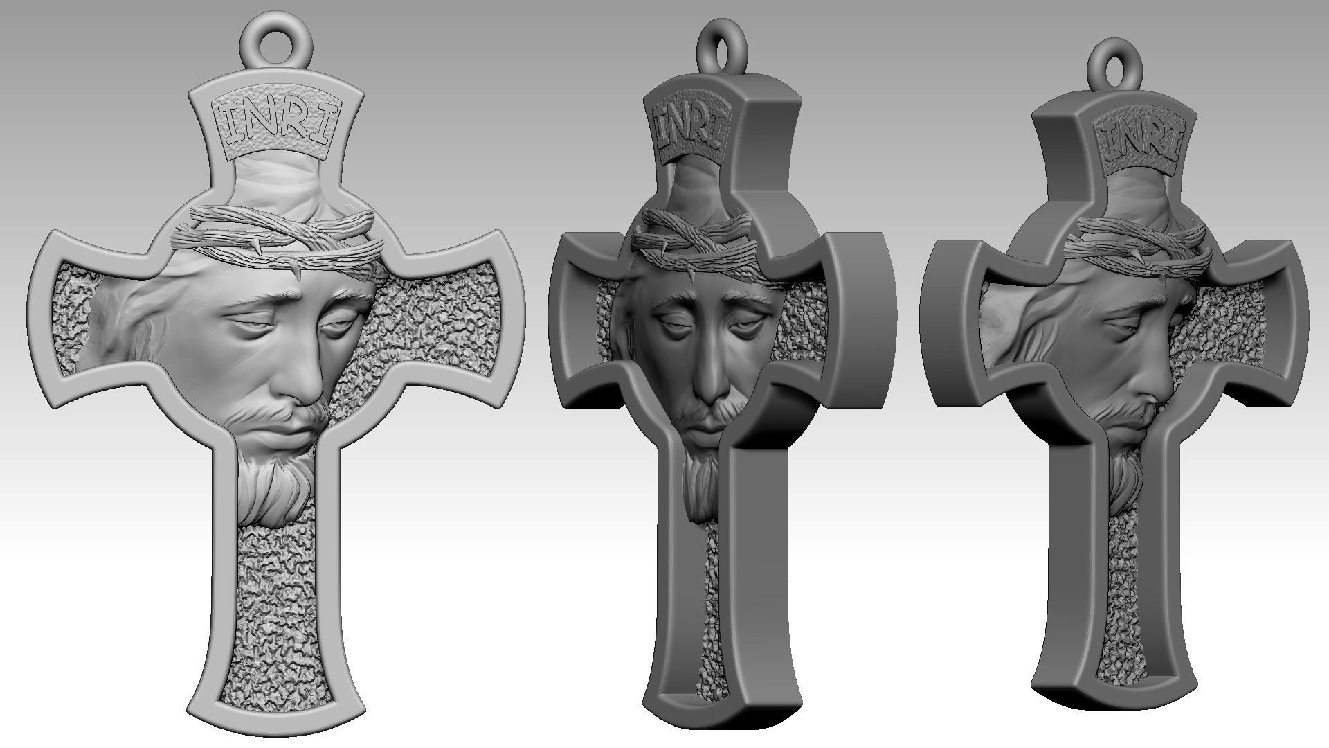 Jesus Cross pendant Reliefs 3D print model_8