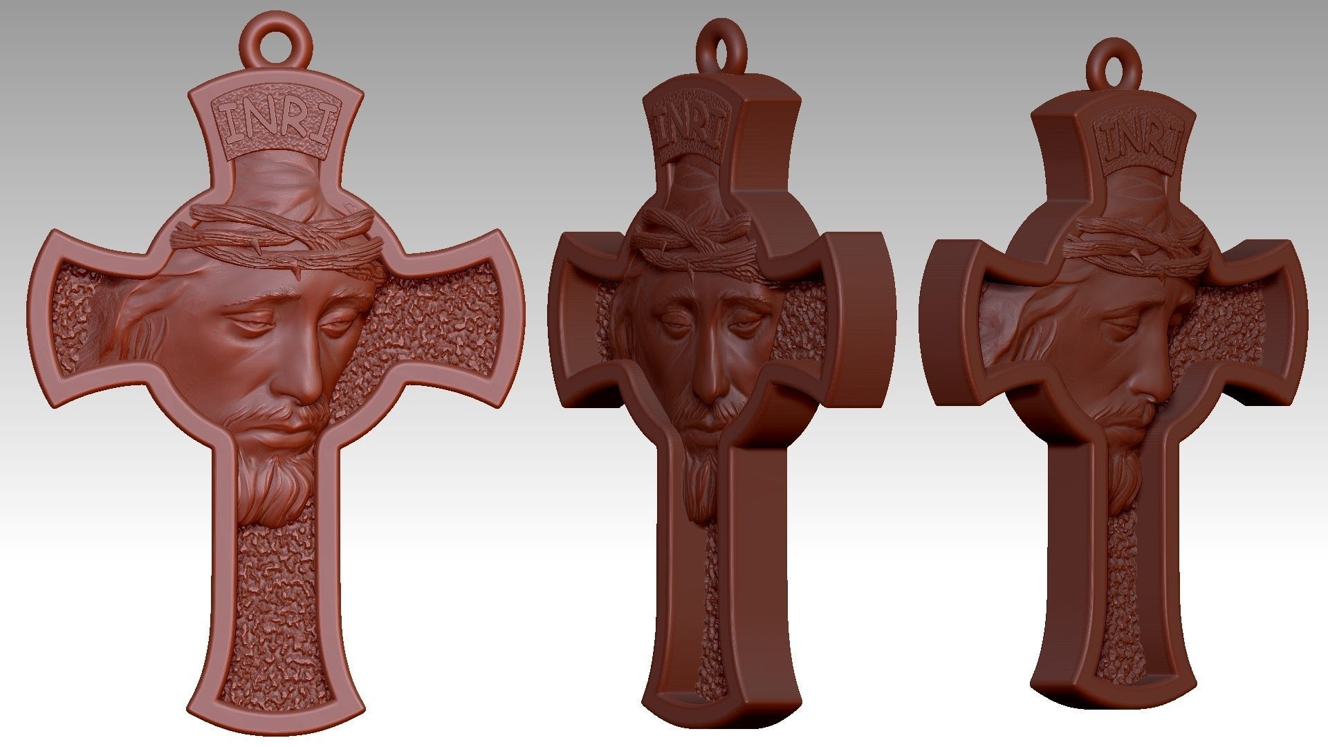 Jesus Cross pendant Reliefs 3D print model_11