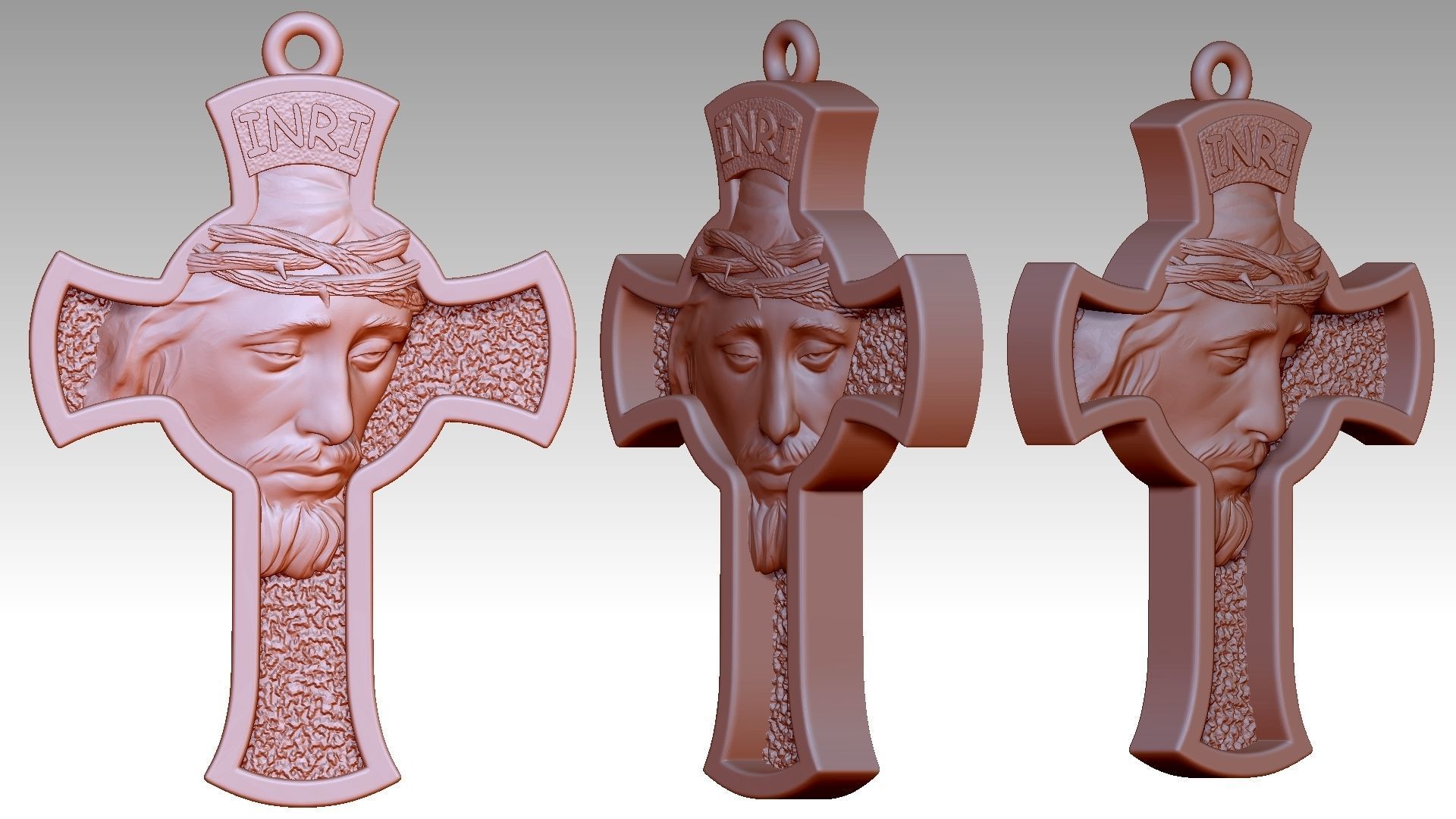 Jesus Cross pendant Reliefs 3D print model_9
