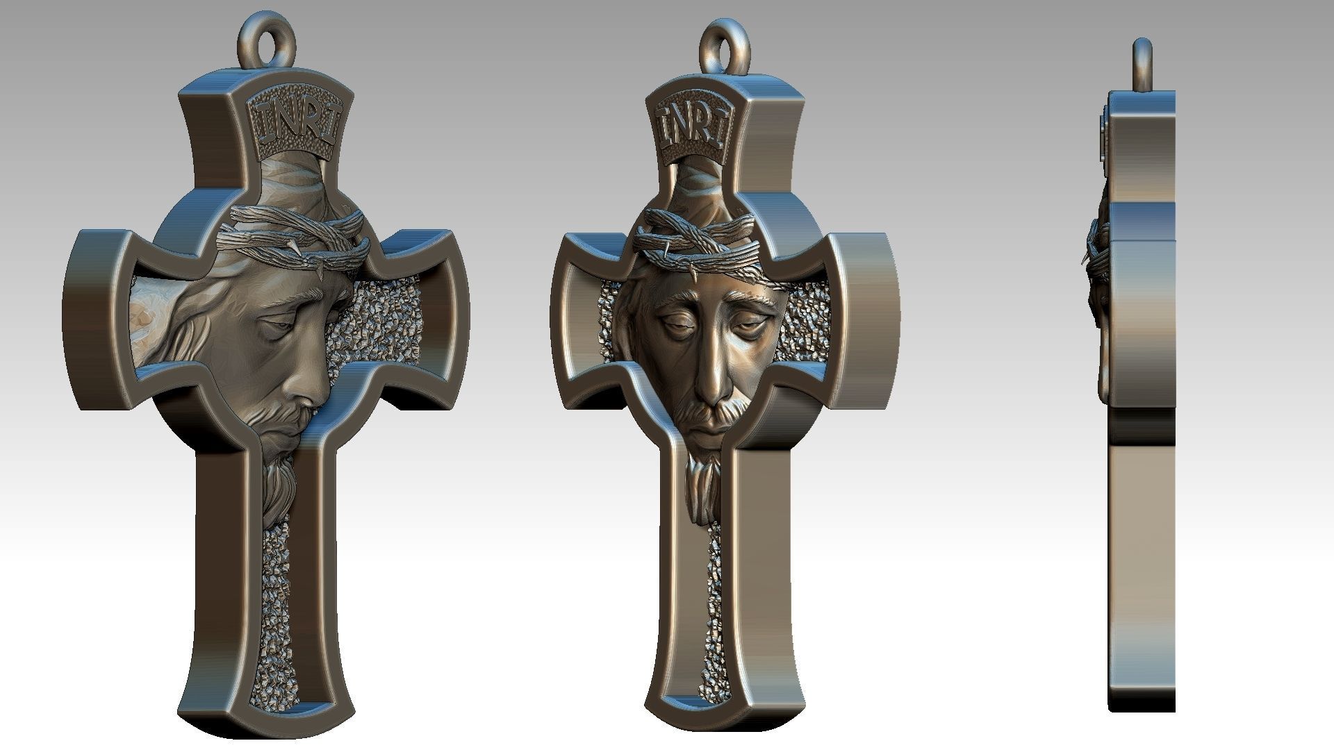 Jesus Cross pendant Reliefs 3D print model_6