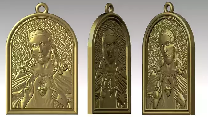 Holy Heart of Jesus Chirist Reliefs 3D print model