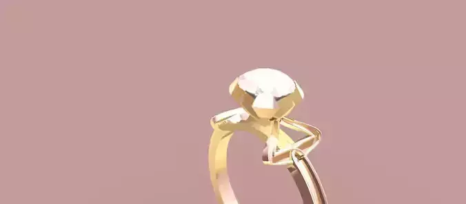 14K Gold Solitaire Ring