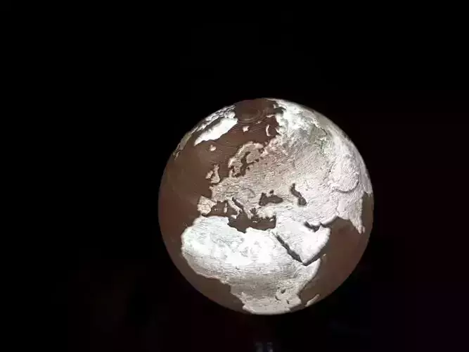 Lampara de la tierra 15cm foco led gotita 3D print model