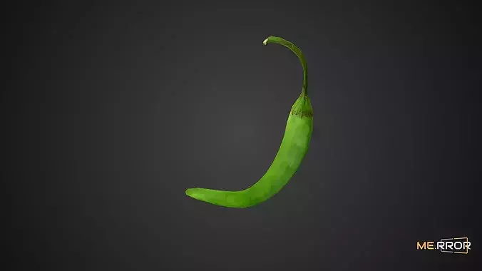 Game Ready Green Pepper Low-poly 3D model 7