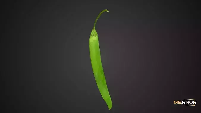 Game Ready Green Pepper Low-poly 3D model 5