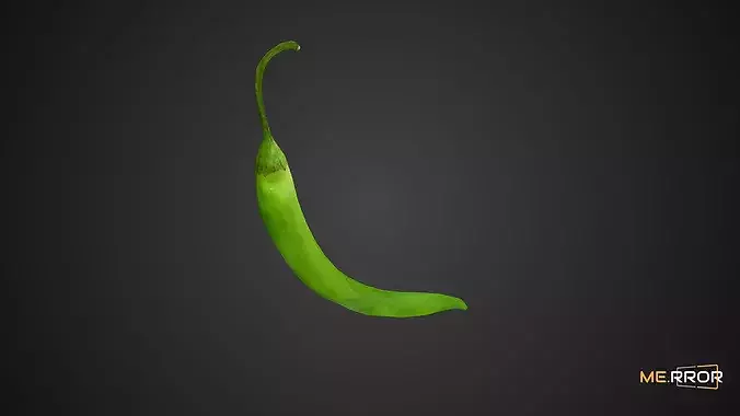 Game Ready Green Pepper Low-poly 3D model 3