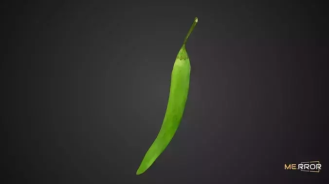 Game Ready Green Pepper Low-poly 3D model 6