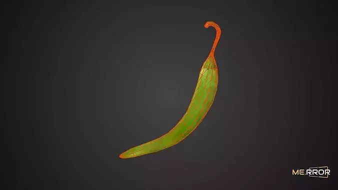 Game Ready Green Pepper Low-poly 3D model 2