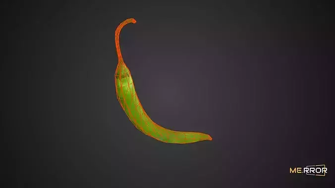 Game Ready Green Pepper Low-poly 3D model 4