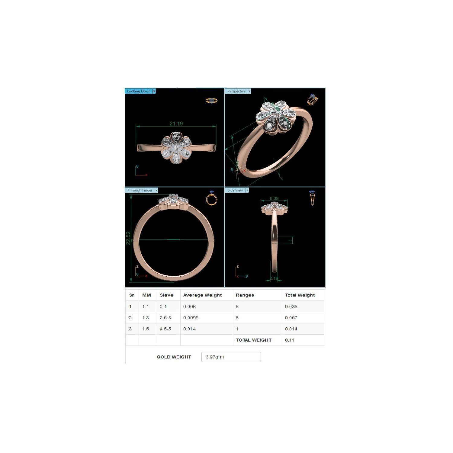 Women Wedding Engagement Ring STL OBJ FBX Renders Details 3D print model_24