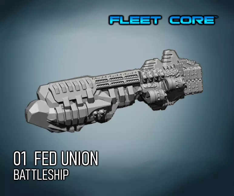 FLEET CORE- 01 FED UNION BATTLESHIP 3D print model_0
