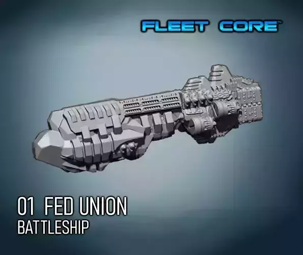FLEET CORE- 01 FED UNION BATTLESHIP 3D print model