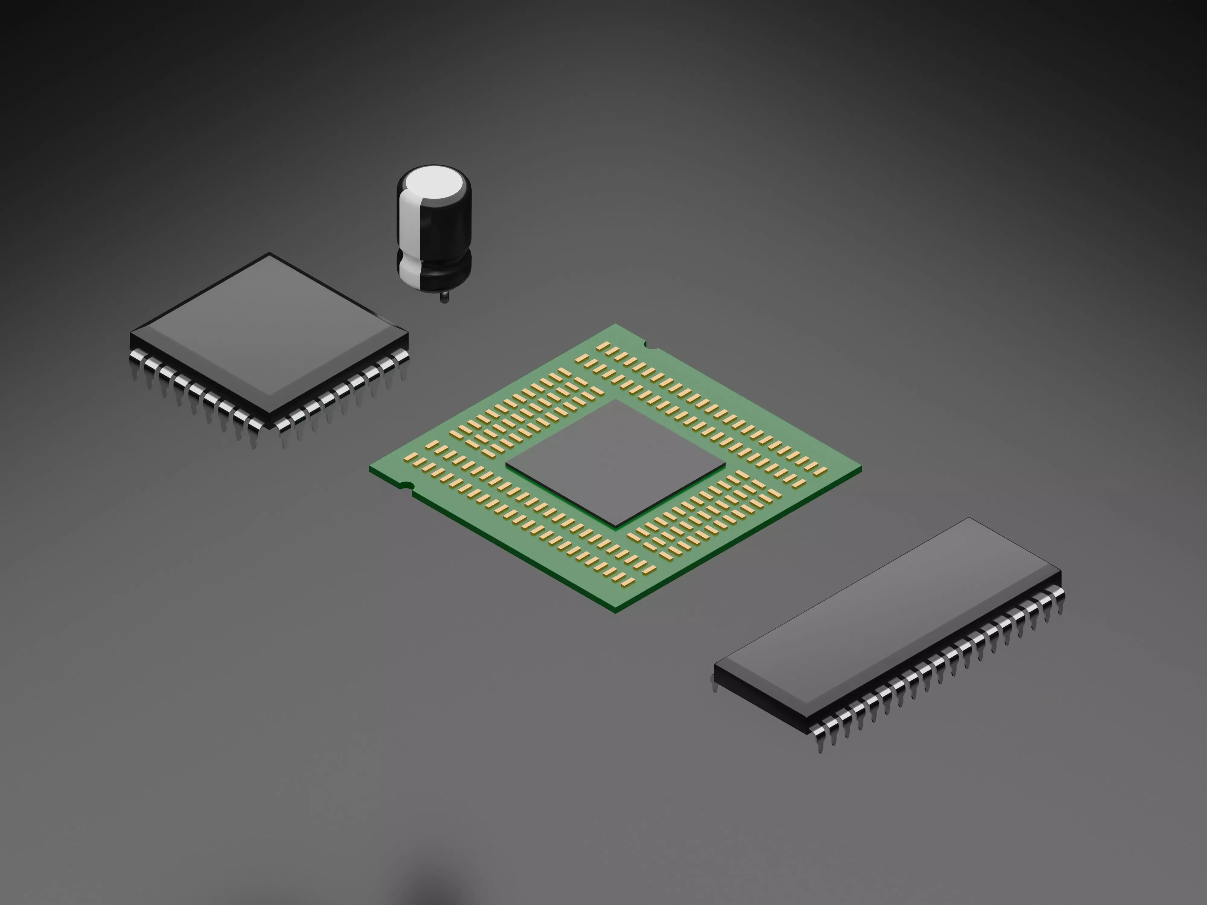 Computer chipset 3D model_0
