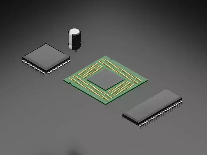 Computer chipset 3D model