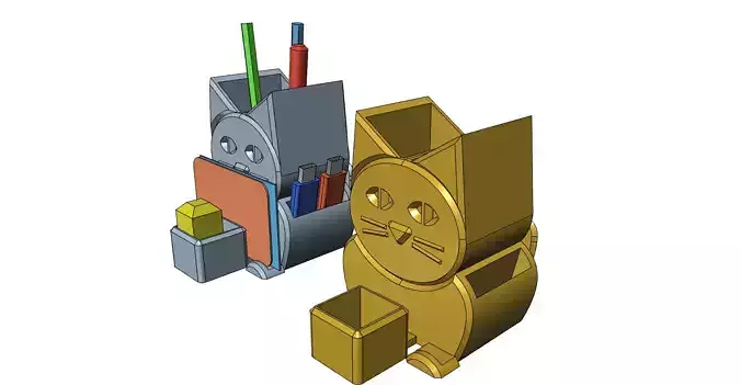 Pencil cards holder easy print 3D print model