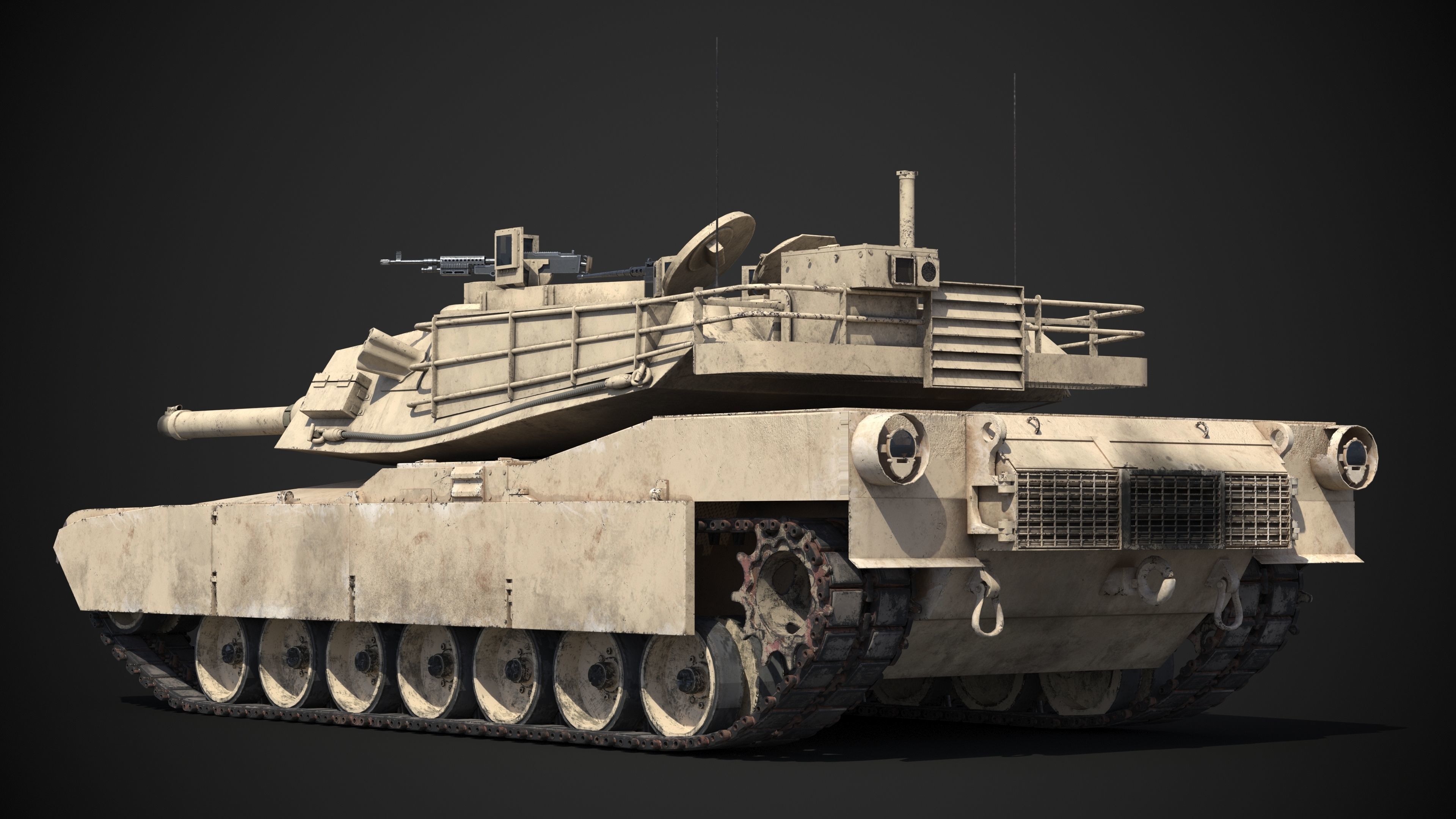 M1A2 Abrams Rigged 3D model_4
