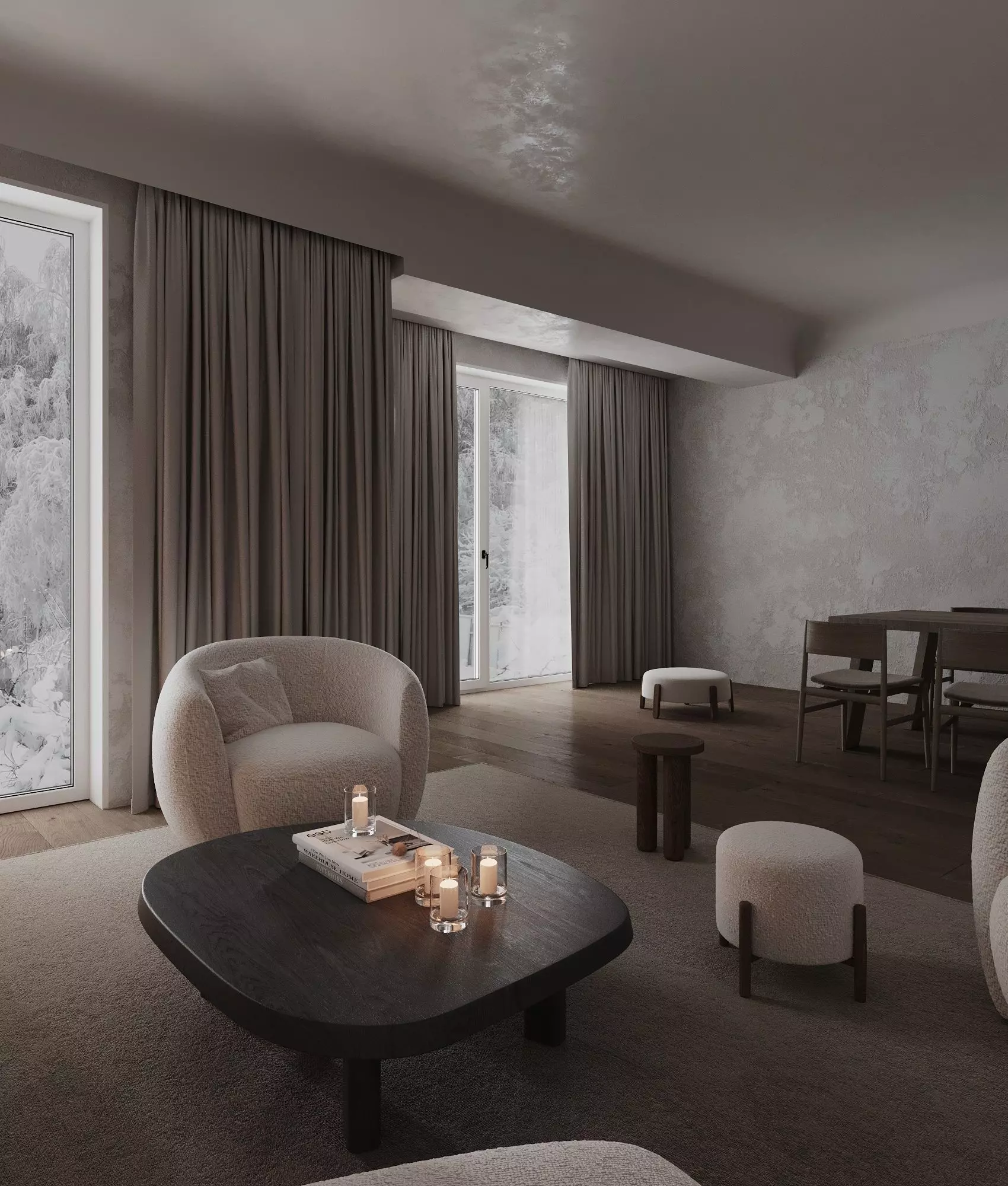 Livingroom Interior design style minimalism 3D model_0