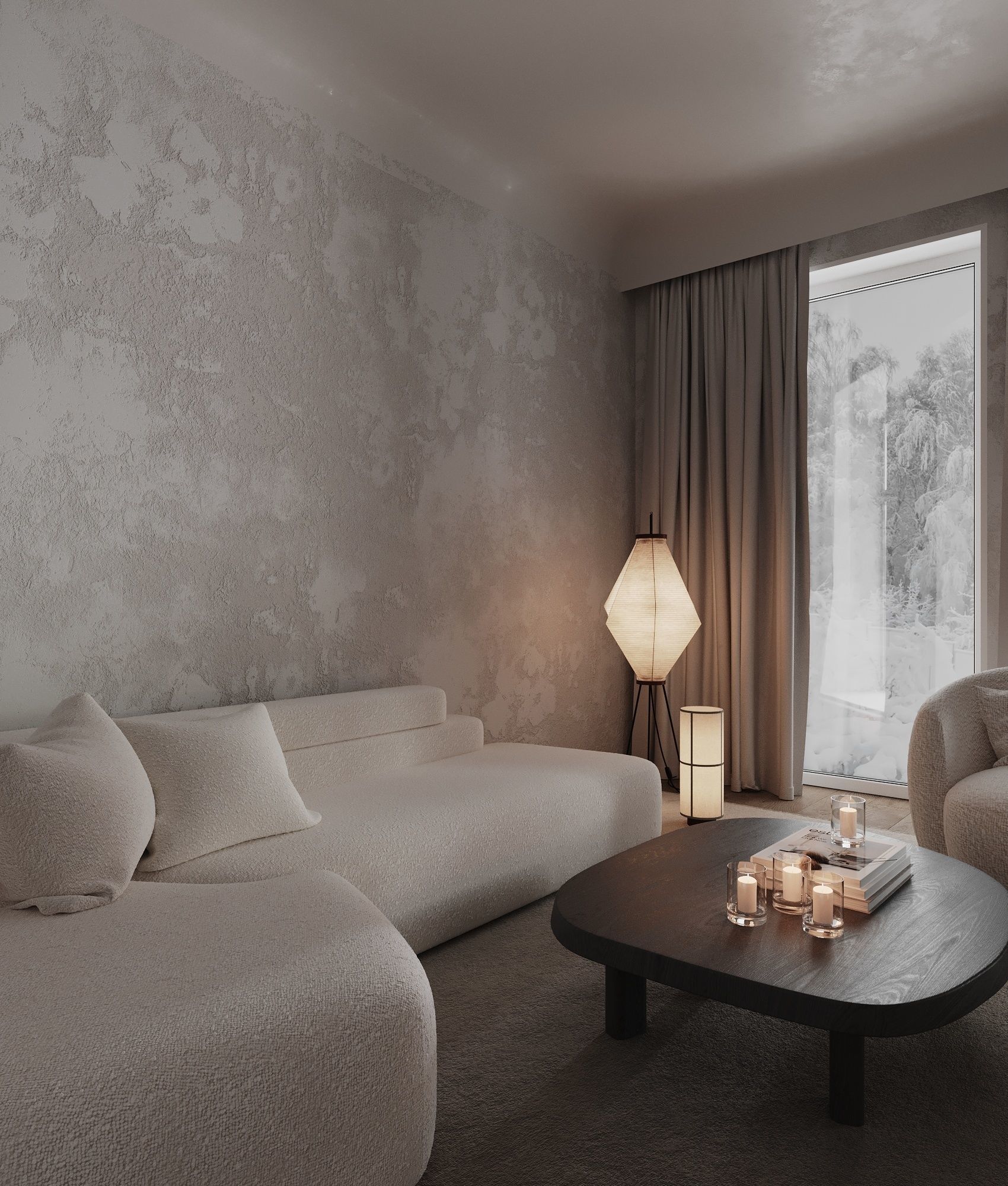 Livingroom Interior design style minimalism 3D model_1