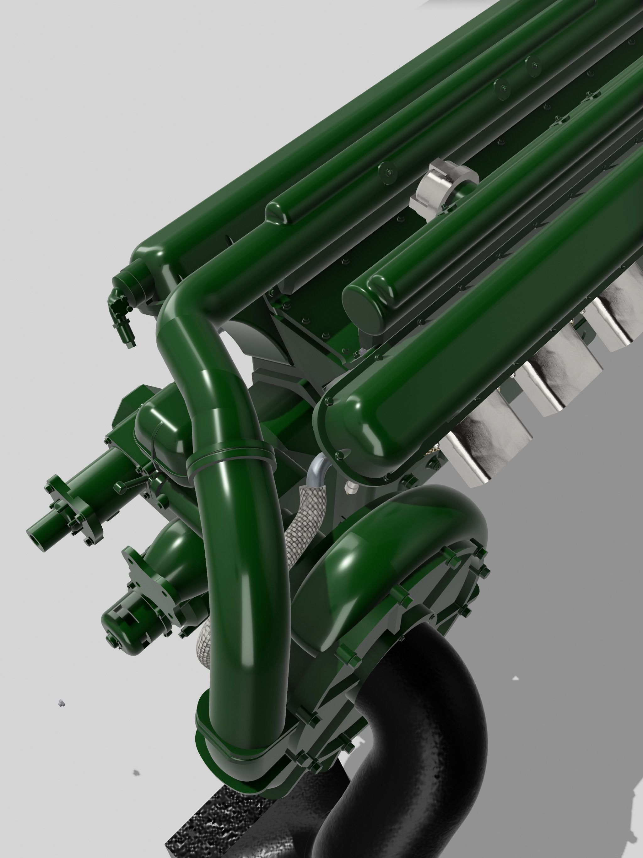 Daimler Benz DB600 V12 Supercharged Engine 3D print model_4