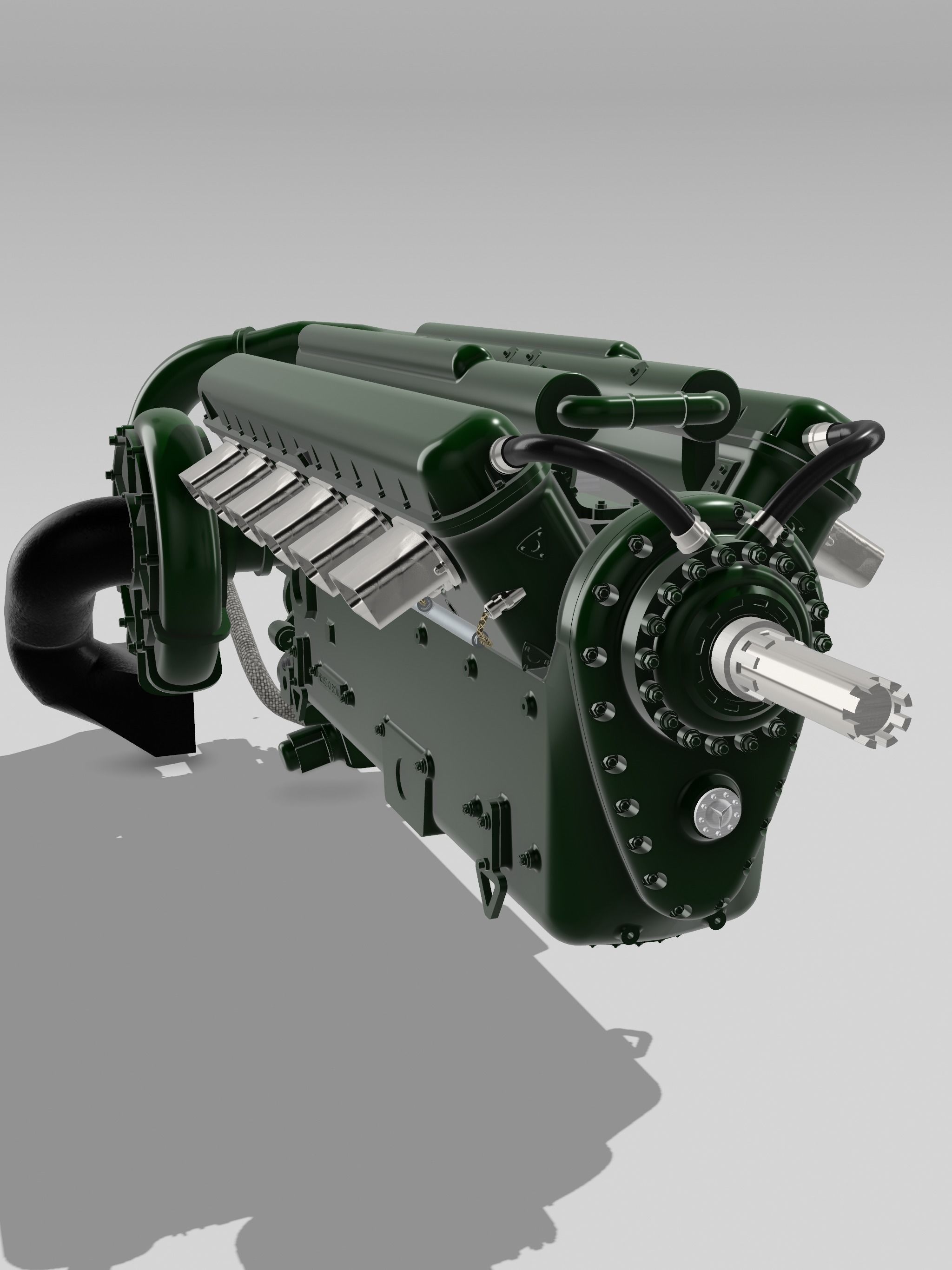 Daimler Benz DB600 V12 Supercharged Engine 3D print model_6