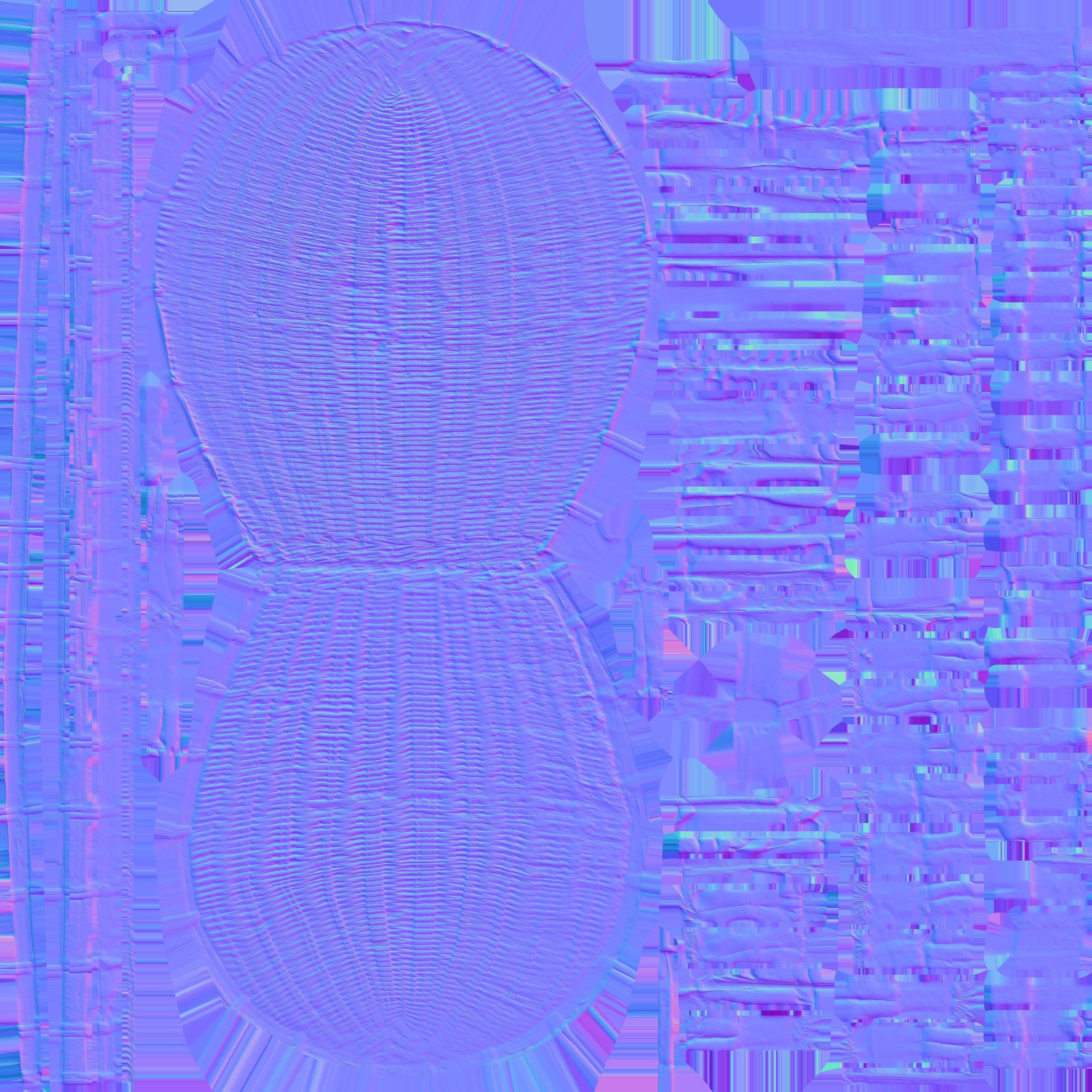 Game Ready Korean Basket Low-poly 3D model_14