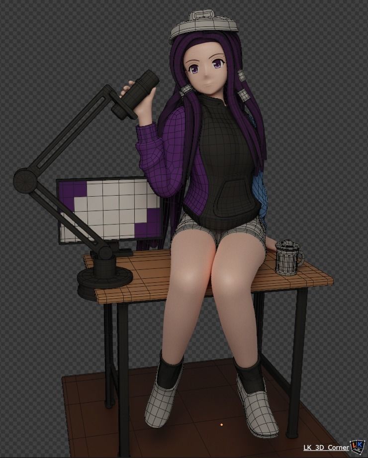 Podcast Girl by LK 3D print model_4