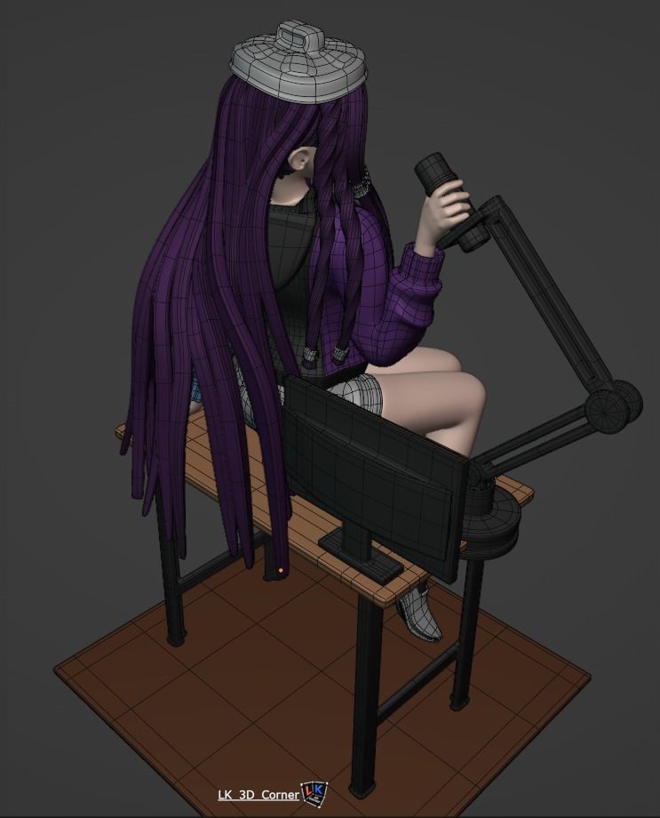 Podcast Girl by LK 3D print model_5