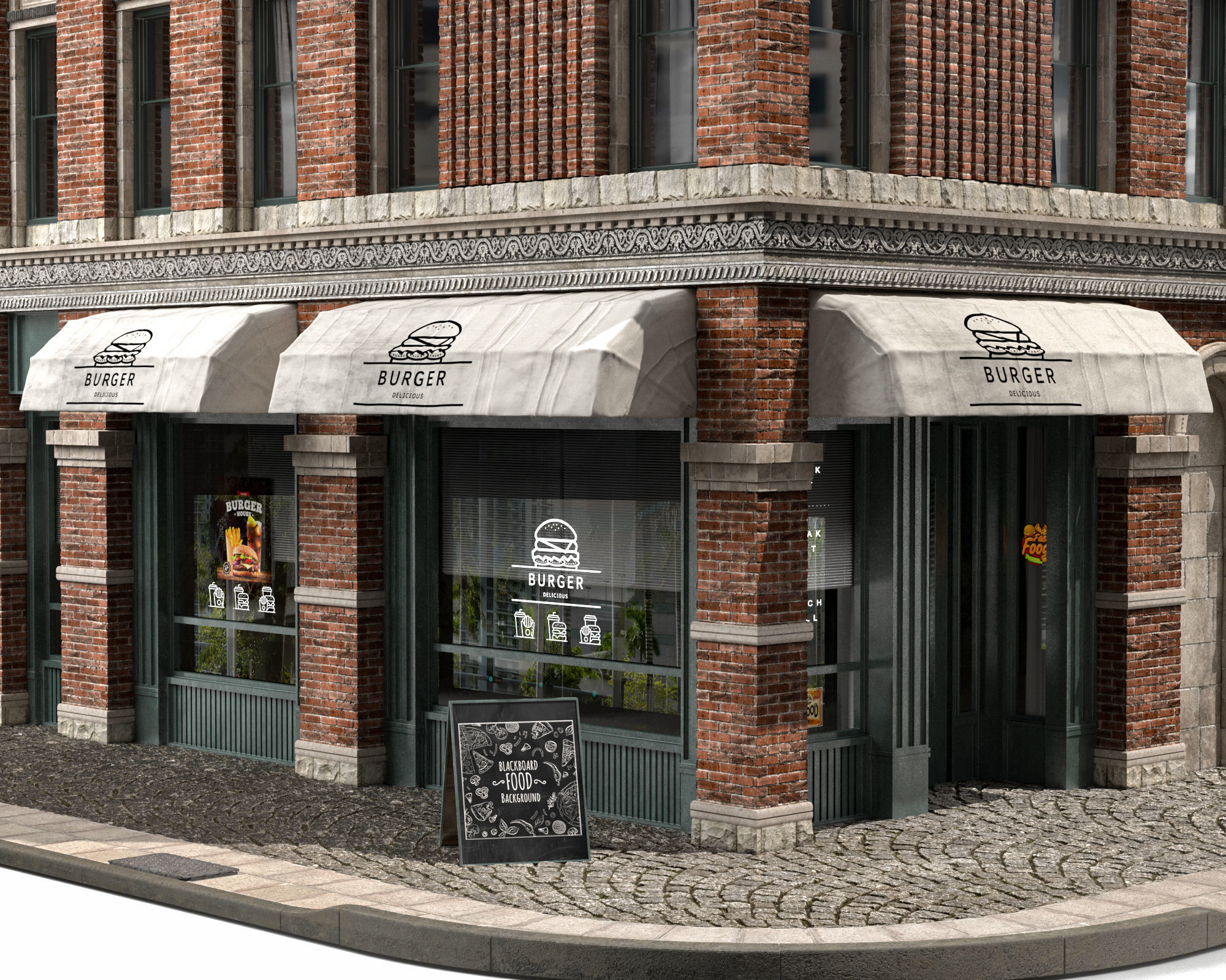 brick building 2 3D model_2