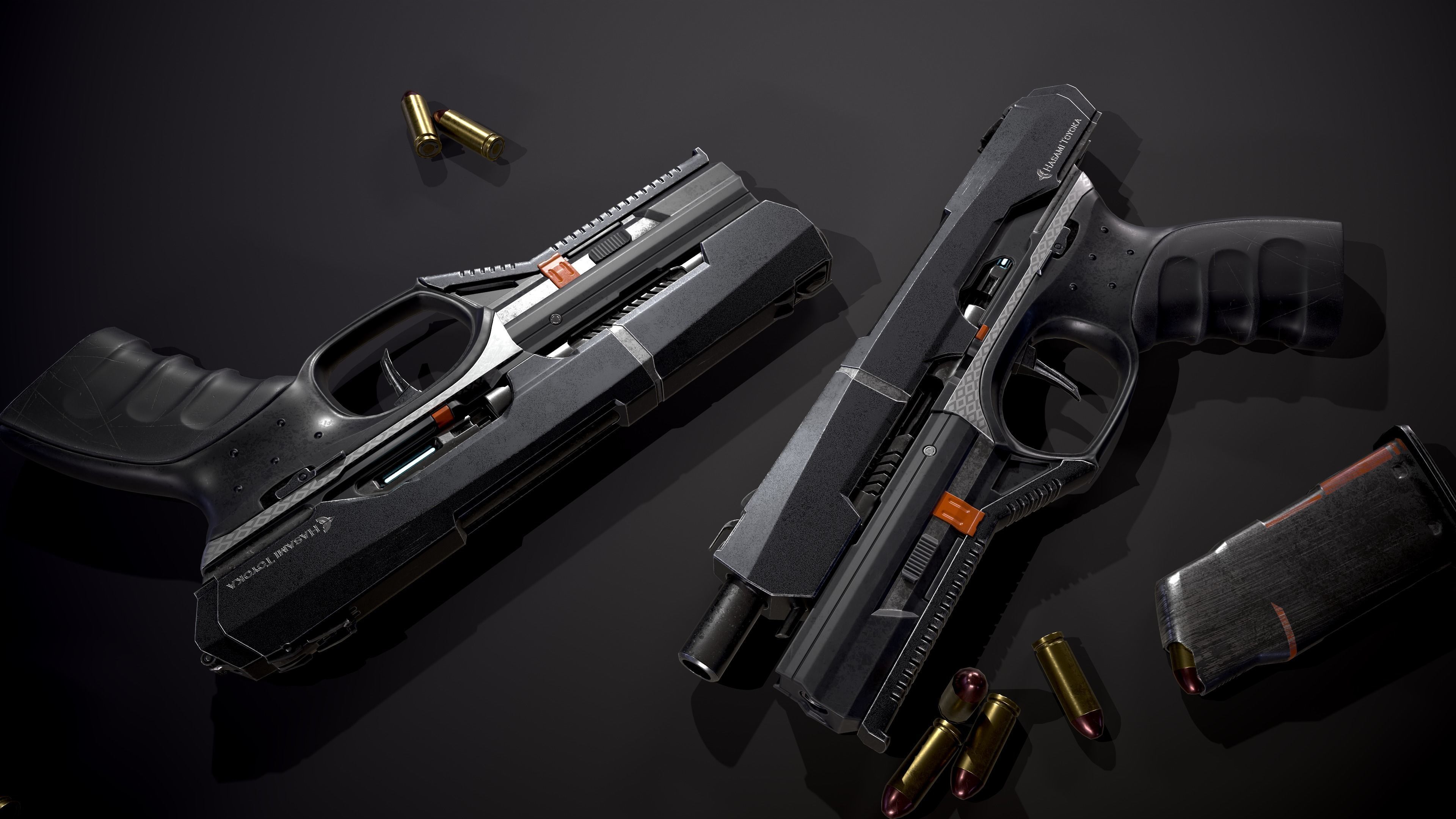 Sci-fi Gun Game Ready 4k Textures Low-poly 3D model_1