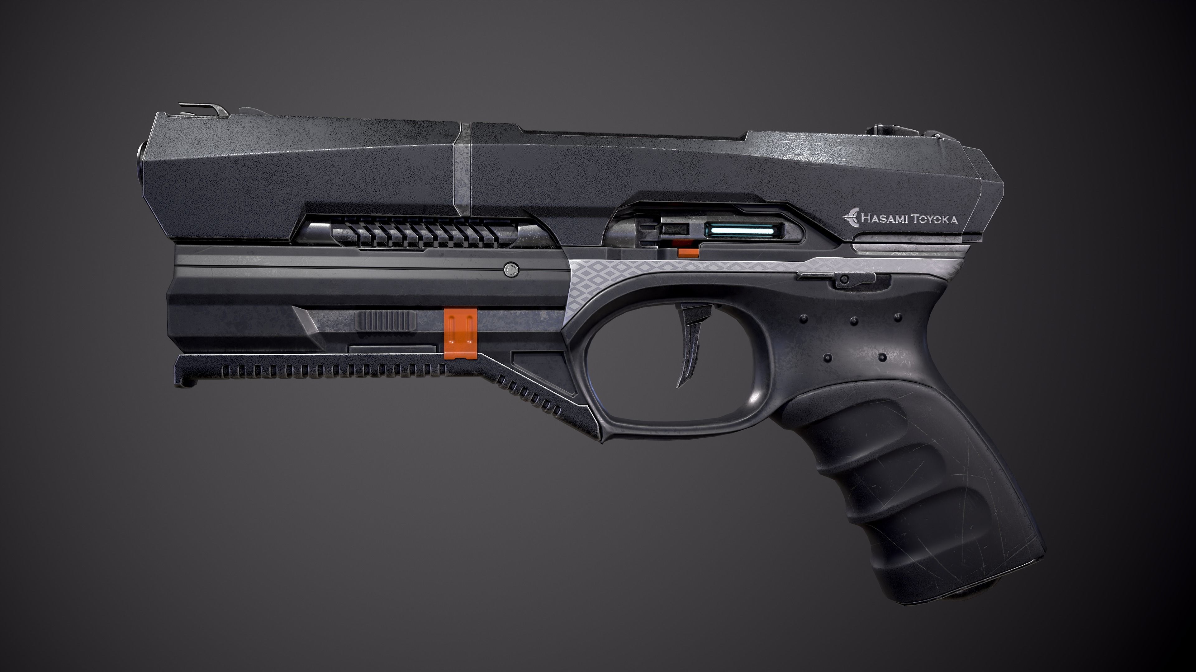 Sci-fi Gun Game Ready 4k Textures Low-poly 3D model_3