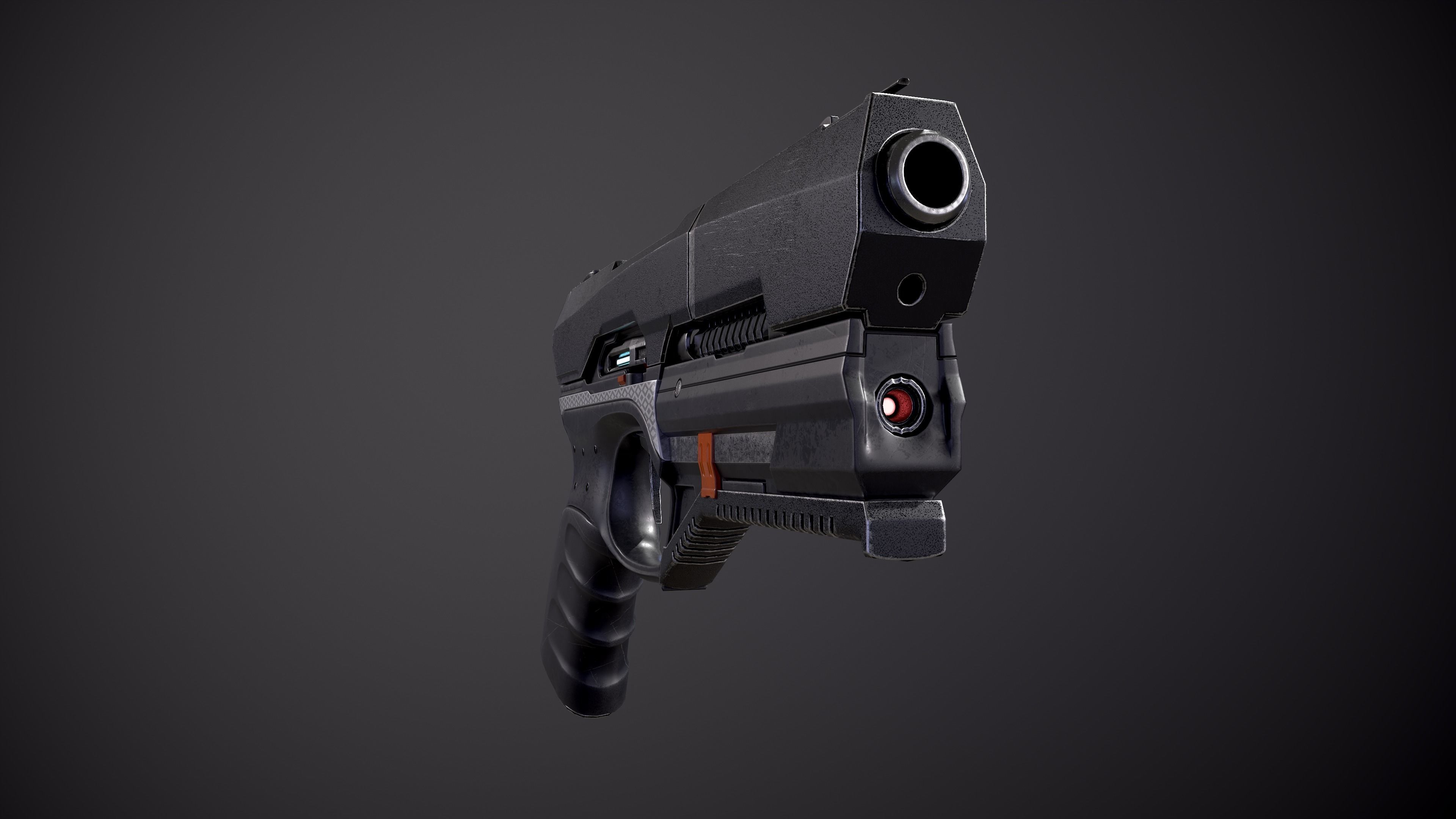 Sci-fi Gun Game Ready 4k Textures Low-poly 3D model_4
