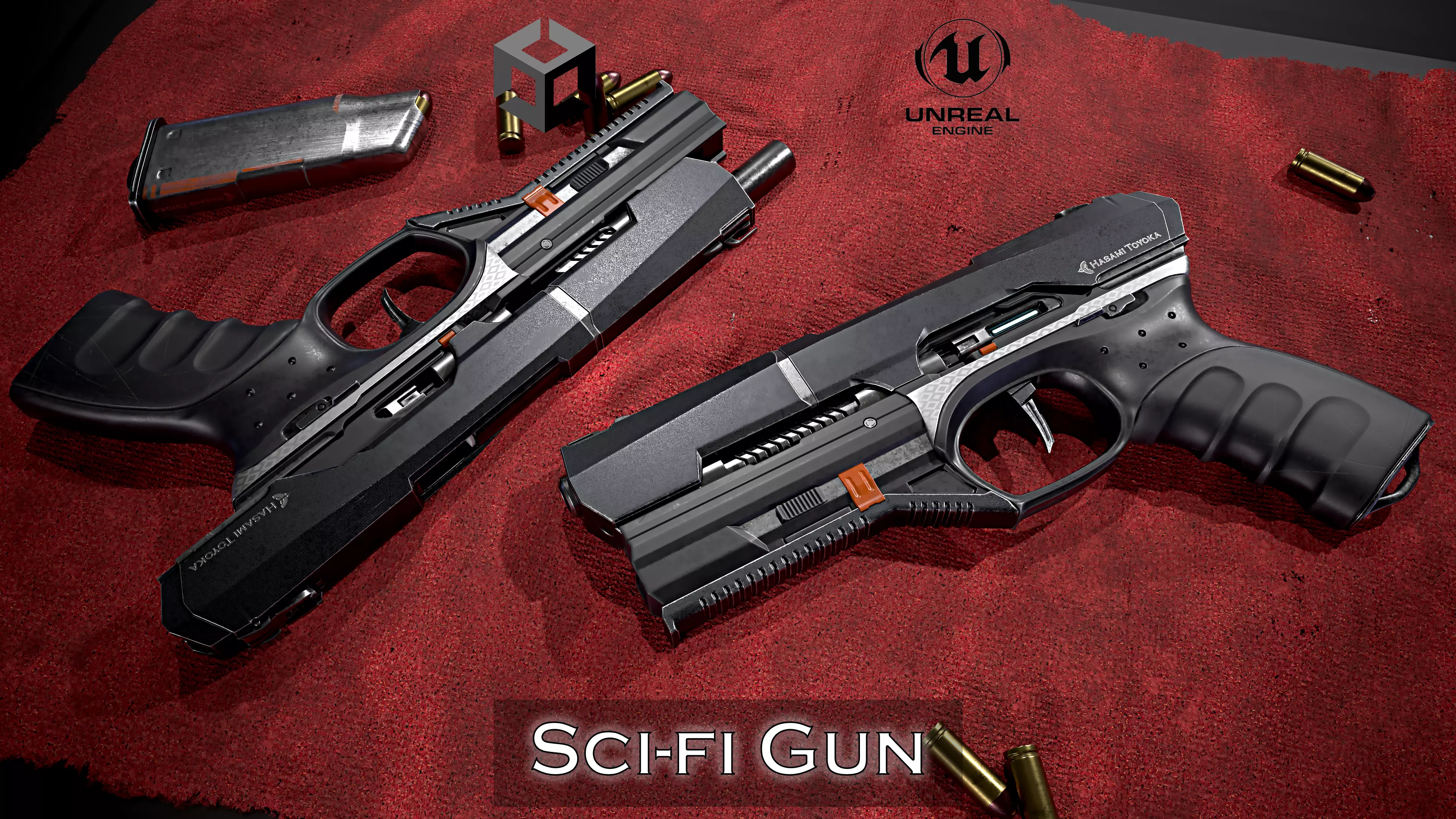 Sci-fi Gun Game Ready 4k Textures Low-poly 3D model_0