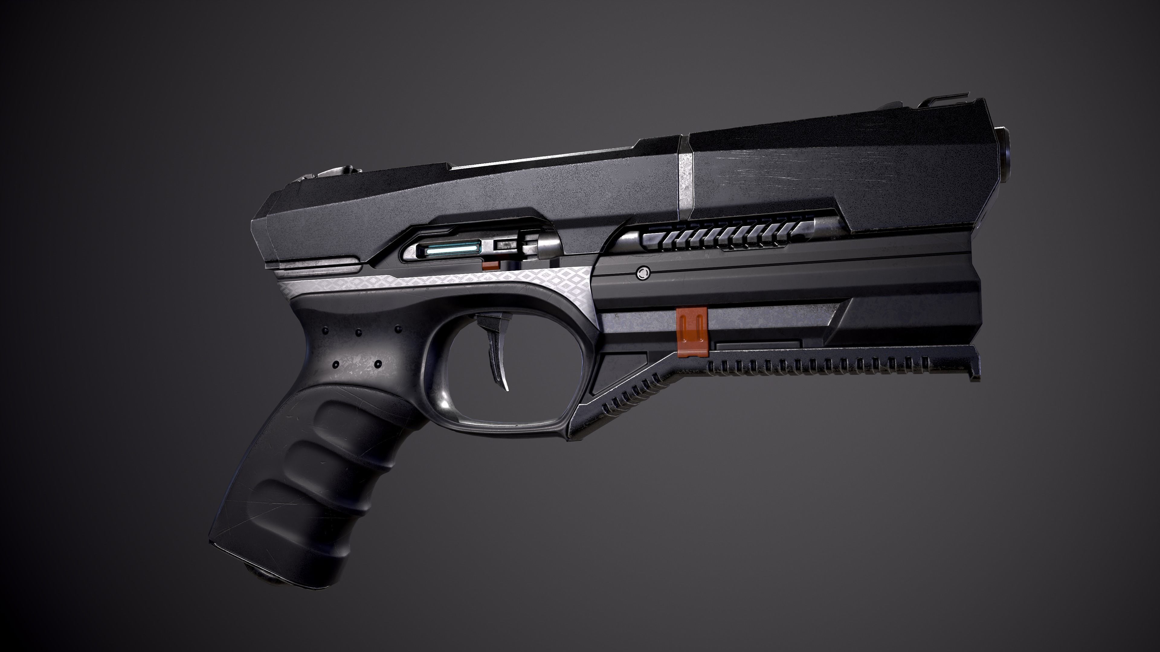 Sci-fi Gun Game Ready 4k Textures Low-poly 3D model_5