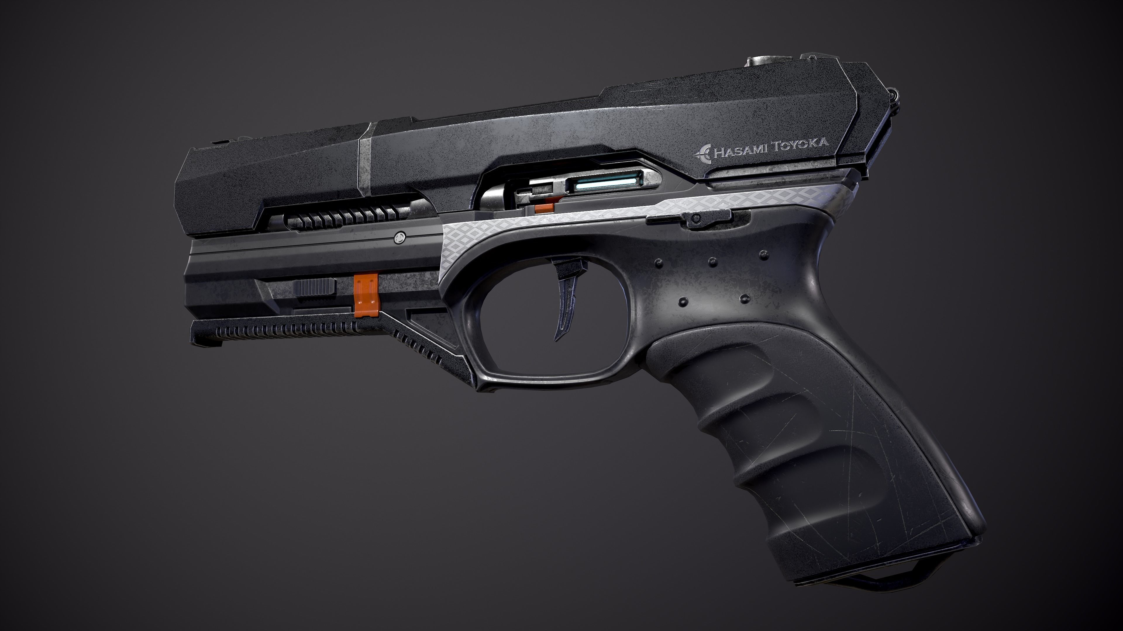 Sci-fi Gun Game Ready 4k Textures Low-poly 3D model_6