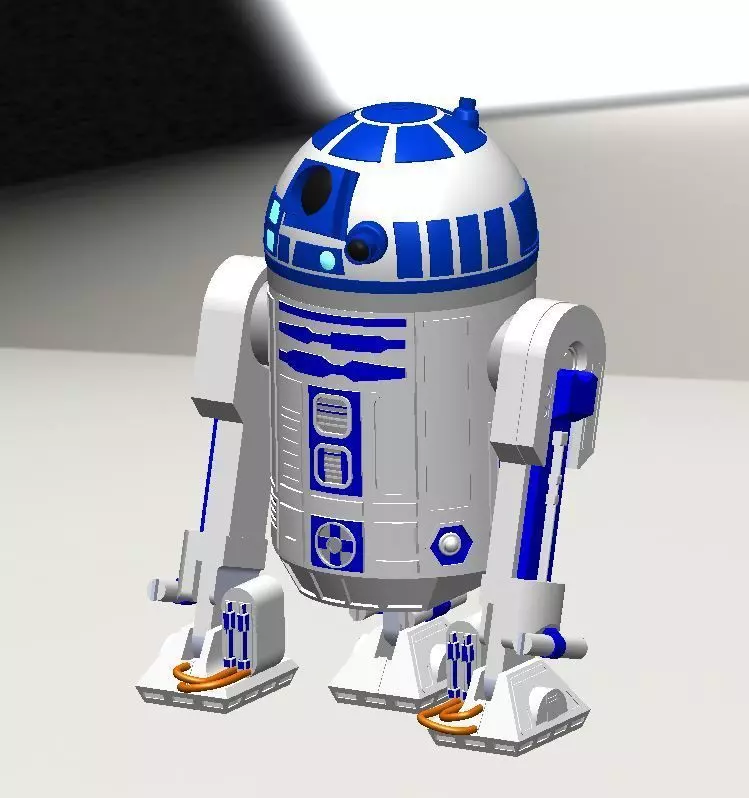 R2-D2 Star wars robot 3D print model_0