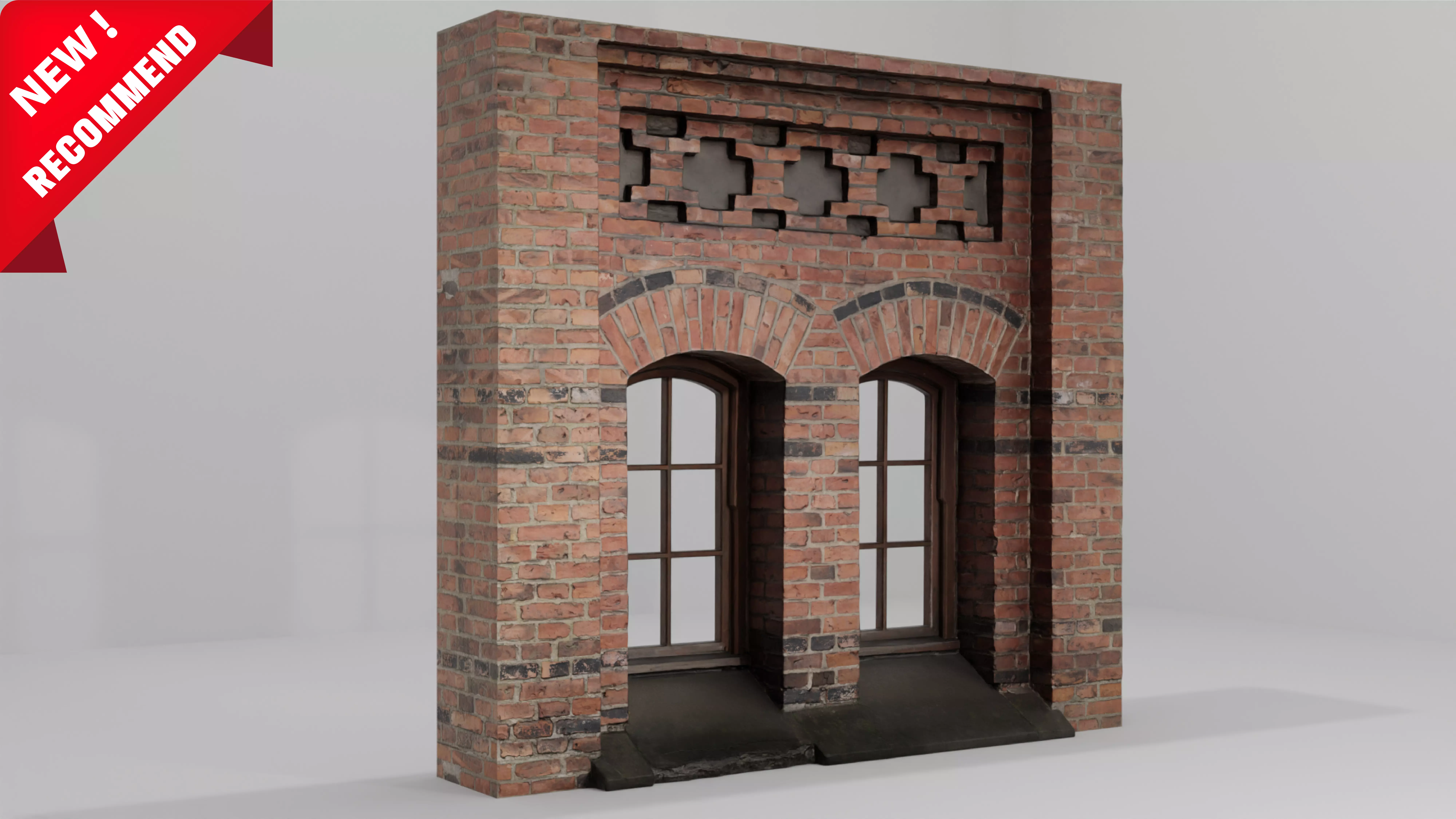Modular Building Windows Low-poly 3D Low-poly 3D model_0