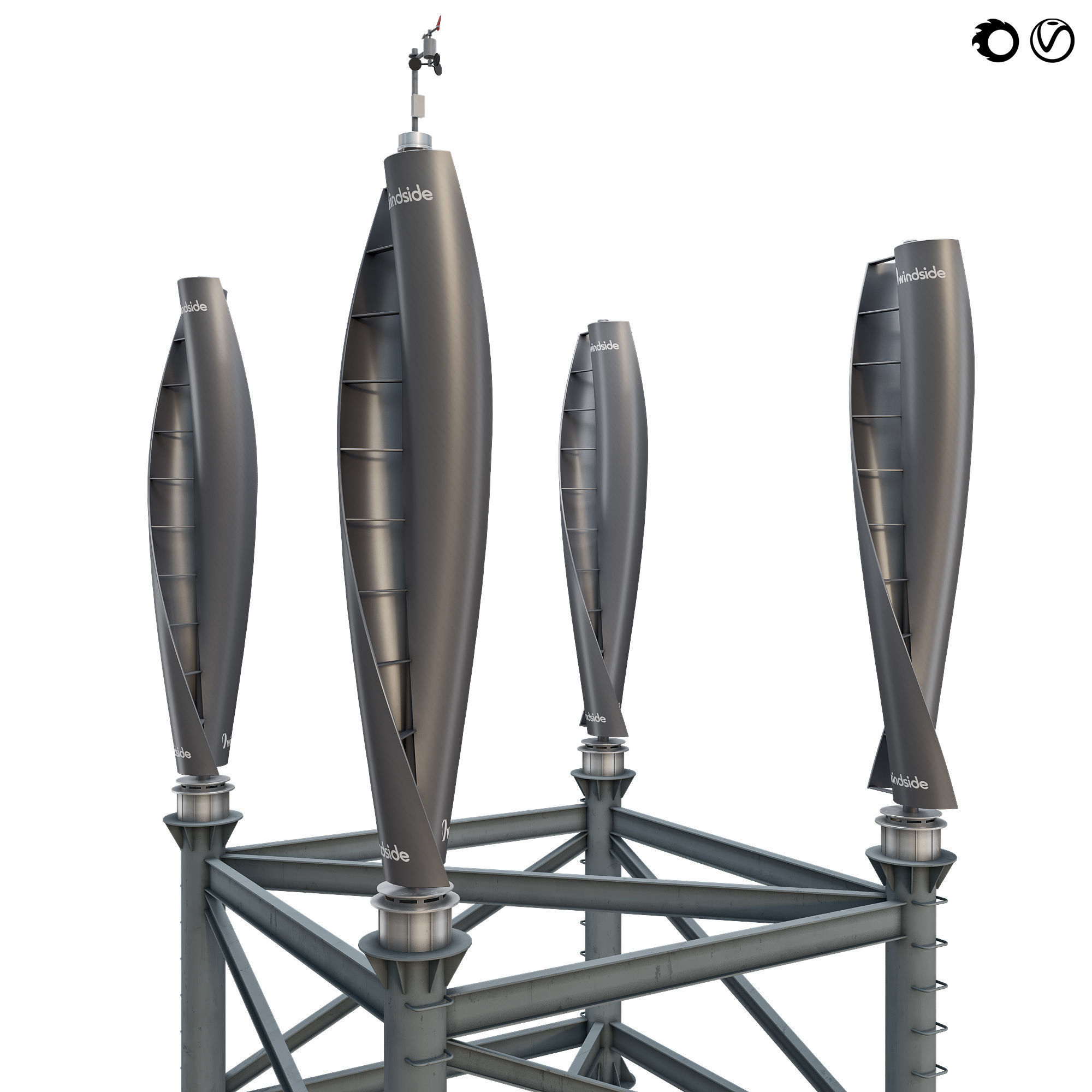 Vertical Wind Generator Windside WS-4 3D model | CGTrader