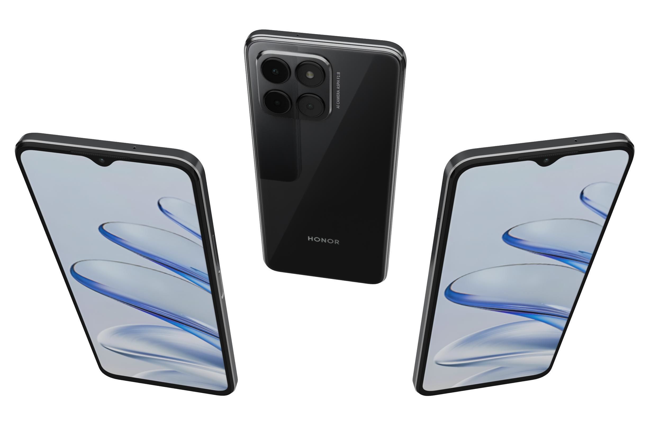 Honor 70 Lite Black Low-poly 3D model_1